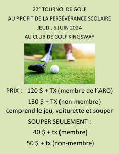 Tournoi de golf - 6 juin 2024