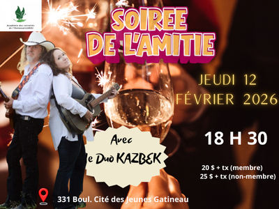 Soir&eacute;e de l'amiti&eacute; - Venez chanter et danser avec le duo "KAZBEK"