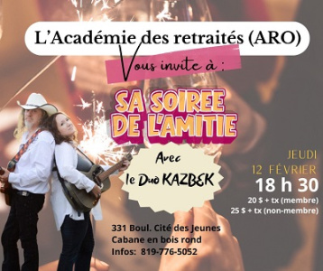 Soir&eacute;e de l'amiti&eacute; - Venez chanter et danser avec le duo "KAZBEK"