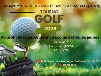 TOURNOI DE GOLF au profit de la pers&eacute;v&eacute;rance scolaire
