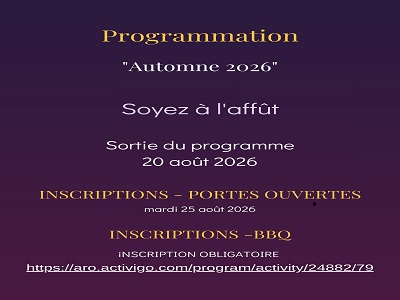 INSCRIPTIONS AUTOMNE 2026