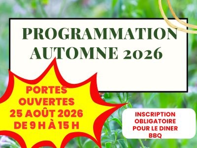 INSCRIPTIONS AUTOMNE 2026