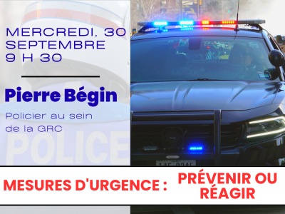 MESURES D'URGENCE - pr&eacute;venir ou r&eacute;agir &lpar;Mercredi&comma; 9 h 30&rpar;