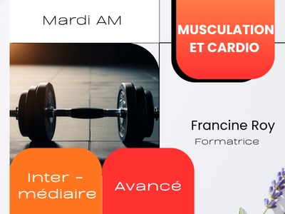 MUSCULATION ET CARDIO - Interm&eacute;diaire &sol; Avanc&eacute;   &lpar;Mardi&comma; 9 h 15&rpar;